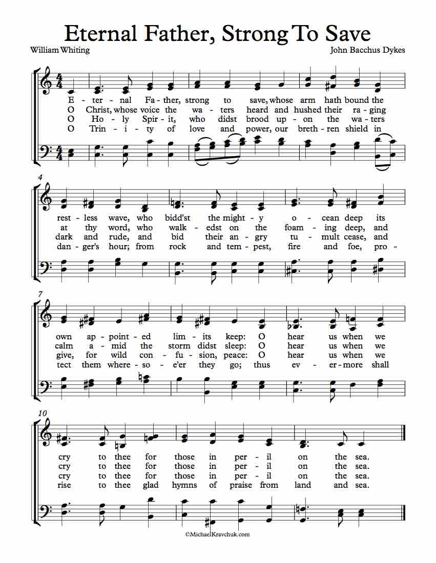 Free Choir Sheet Music - Eternal Father, Strong To Save