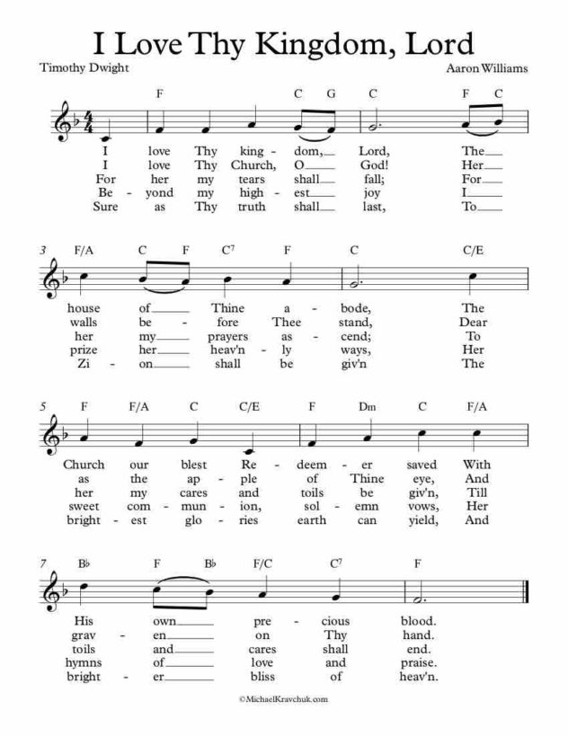 Free Lead Sheet – I Love Thy Kingdom, Lord – Michael Kravchuk