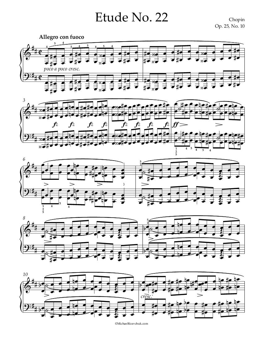 Chopin Etude No. 22 - Op. 25, No. 10