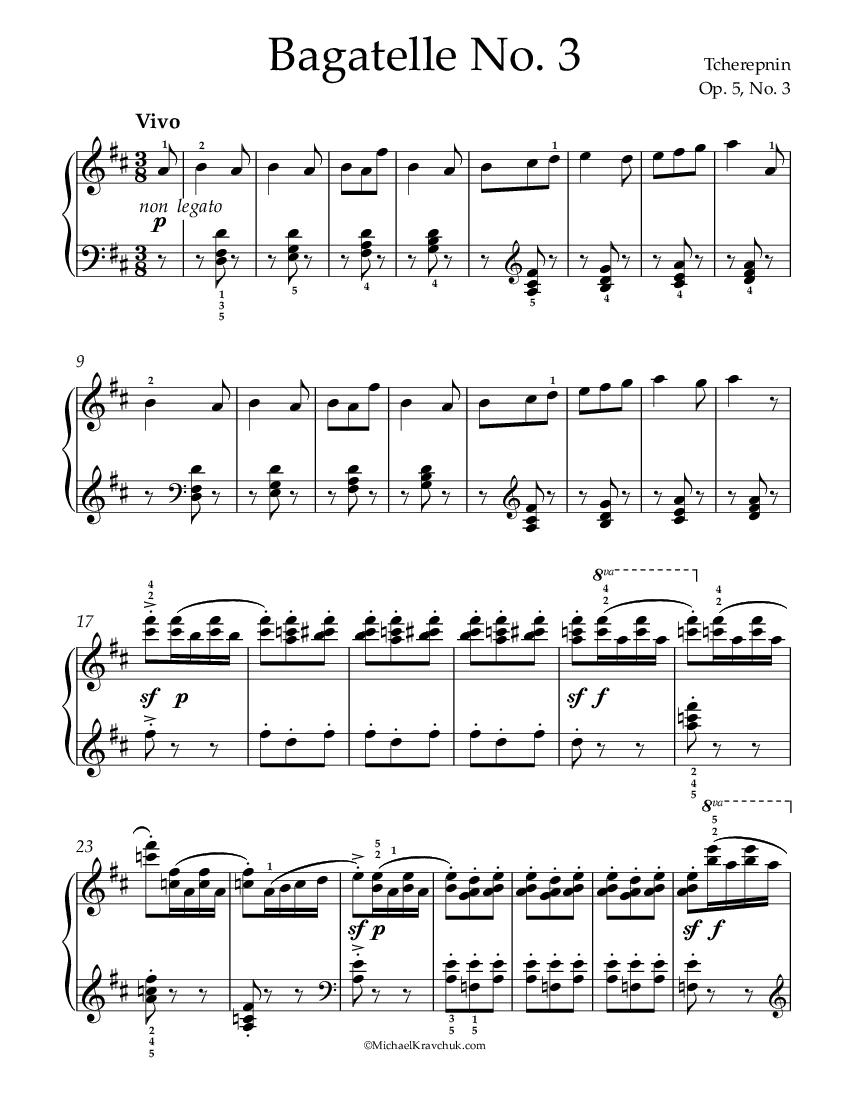 Tcherepnin Bagatelle No. 3 Op. 5, No. 3