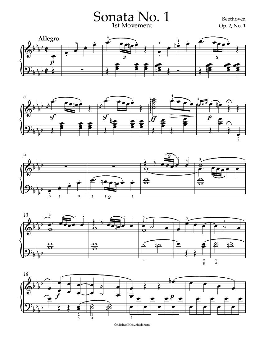 Beethoven - Sonata No. 1 - 1st Movement - Op. 2, No. 1 - Allegro