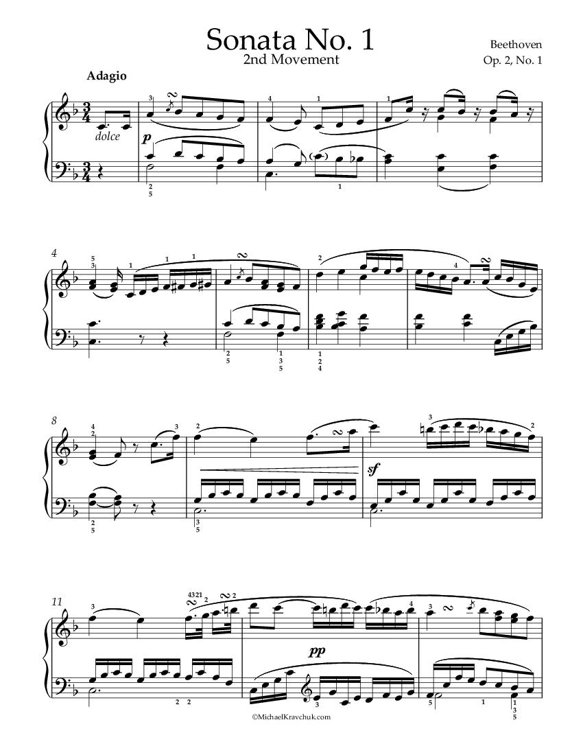 Beethoven - Sonata No. 1 - 2nd Movement - Op. 2, No. 1 - Adagio