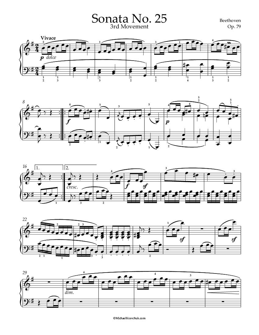 Beethoven - Sonata No. 25 - 3rd Movement - Op. 79 - Vivace