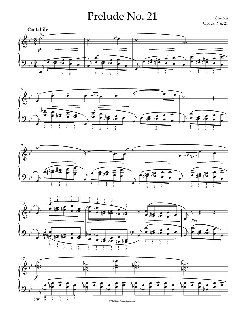Chopin - Prelude Op. 28 No. 21