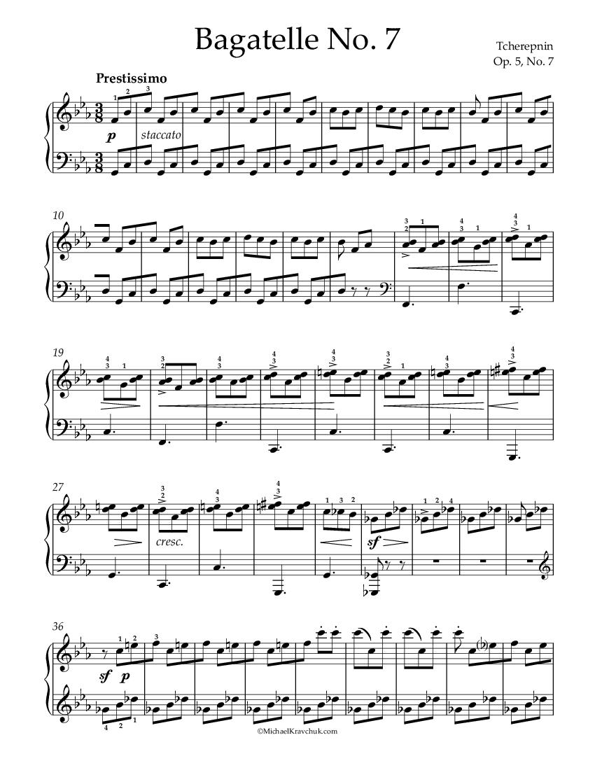 Tcherepnin Bagatelle No. 7 Op. 5, No. 7