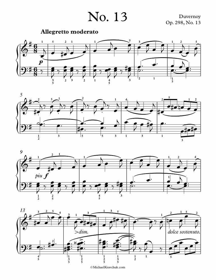 Duvernoy - Op. 298 No. 13