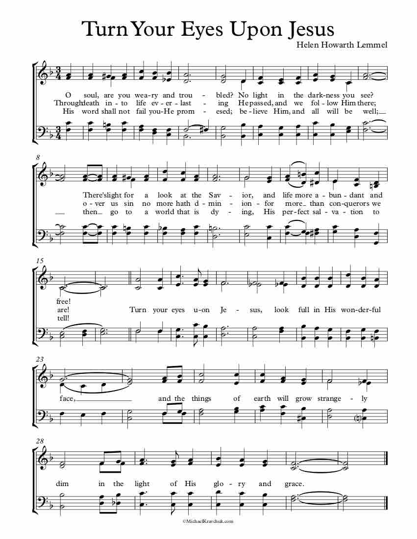 Free Choir Sheet Music - Turn Your Eyes upon Jesus