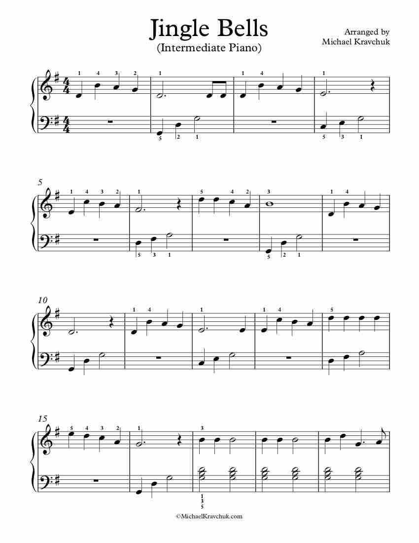 Free Piano Arrangement Sheet Music - Jingle Bells
