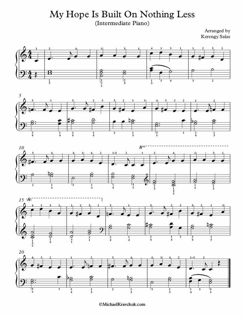 Free Piano Arrangement Sheet Music - My Hope Is Built On Nothing Less