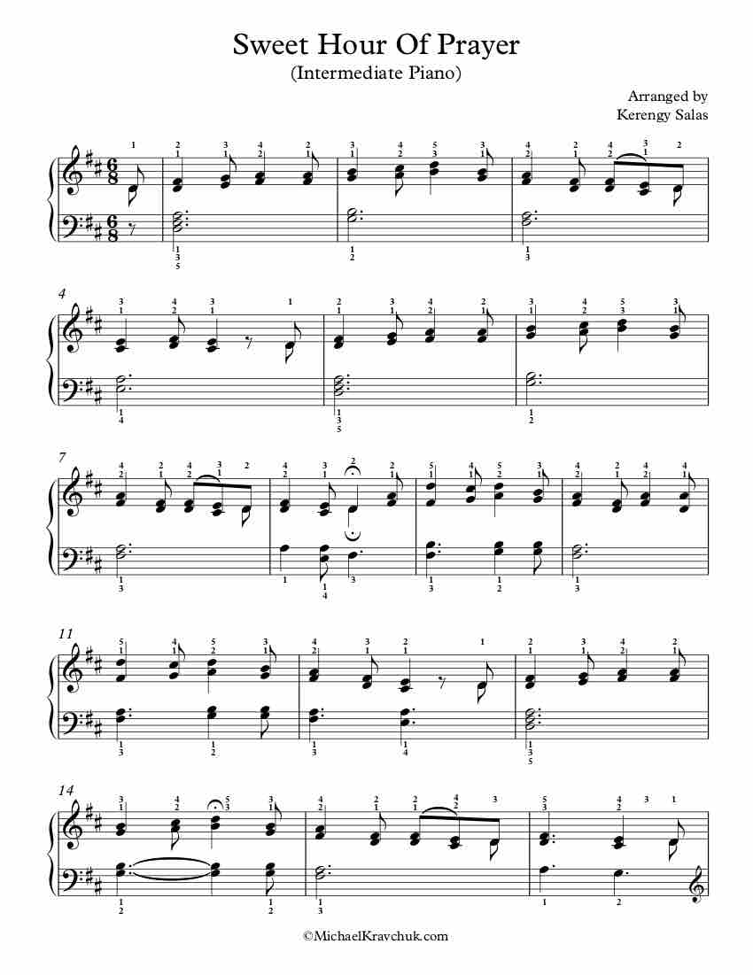 Free Piano Arrangement Sheet Music – Sweet Hour Of Prayer