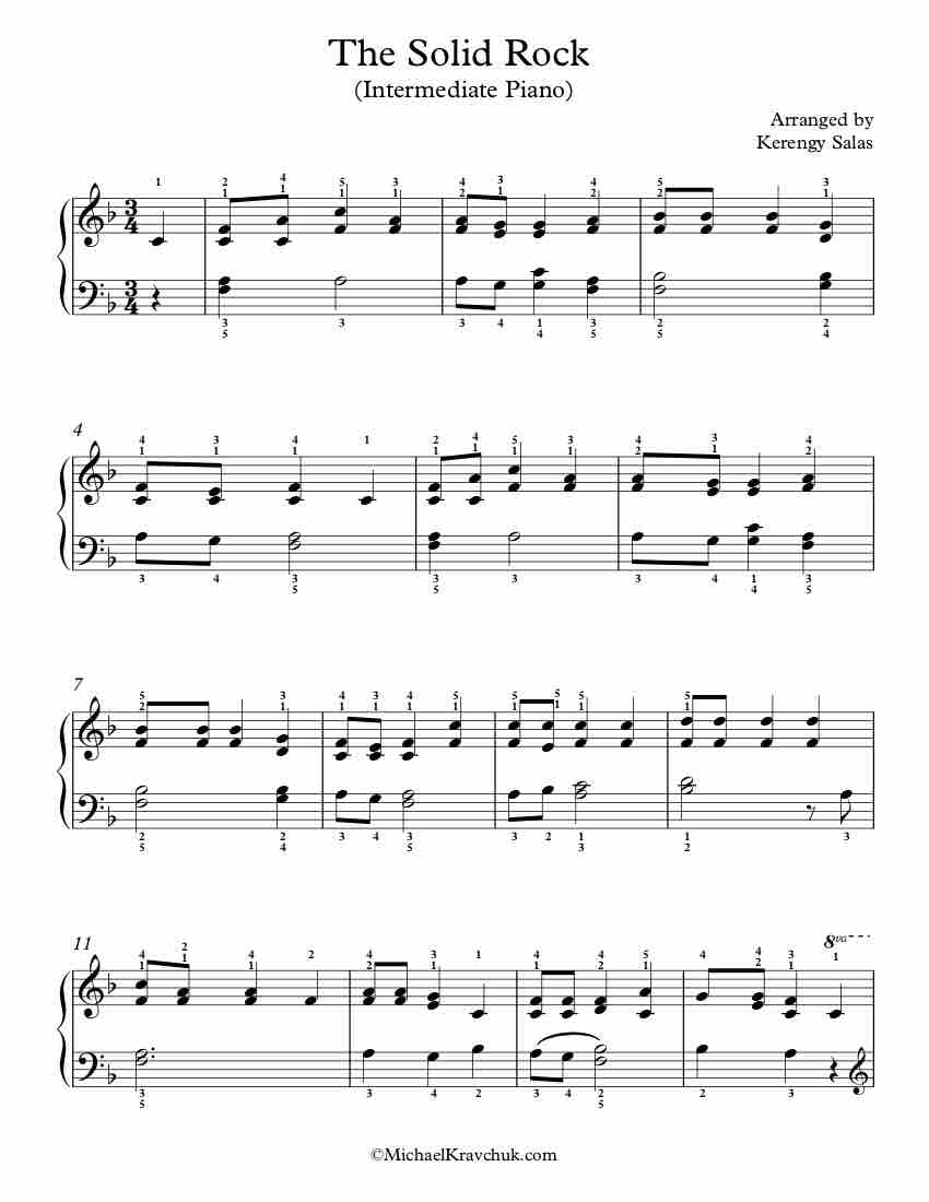 Free Piano Arrangement Sheet Music – The Solid Rock