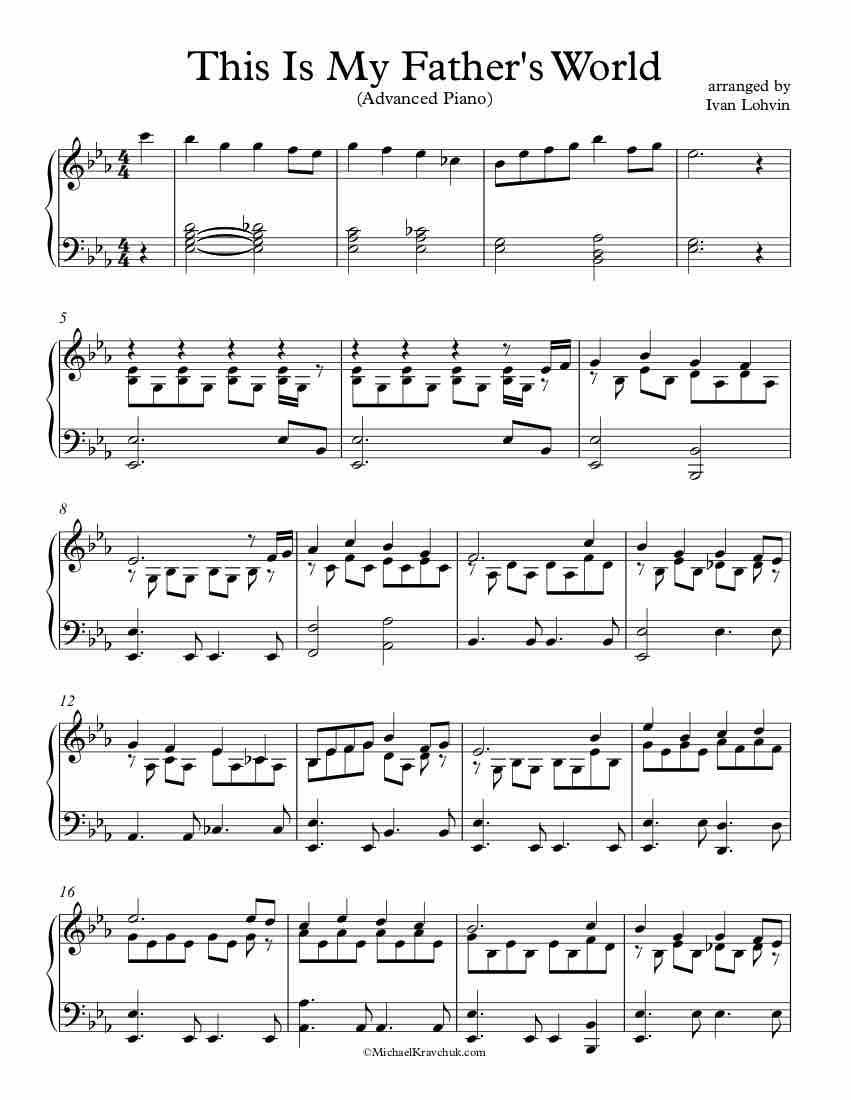 Free Piano Arrangement Sheet Music - This Is My Father's World