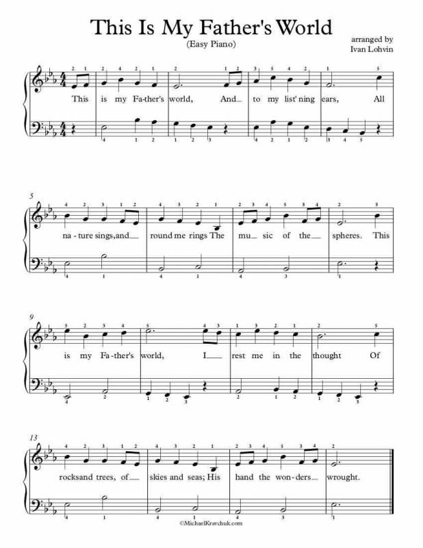 Free Piano Arrangement Sheet Music – This Is My Father’s World ...