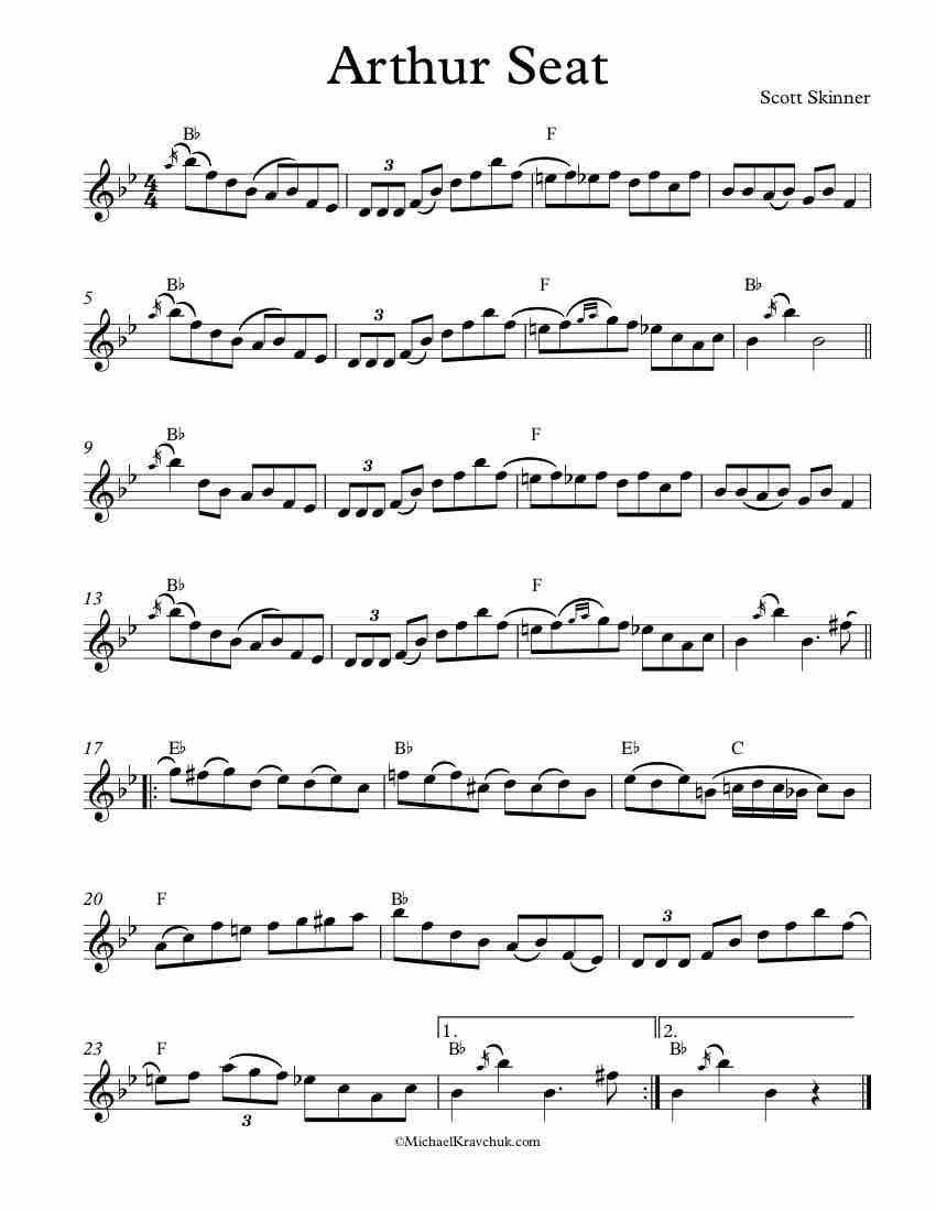 Free Violin Sheet Music - Arthur Seat - Fiddle