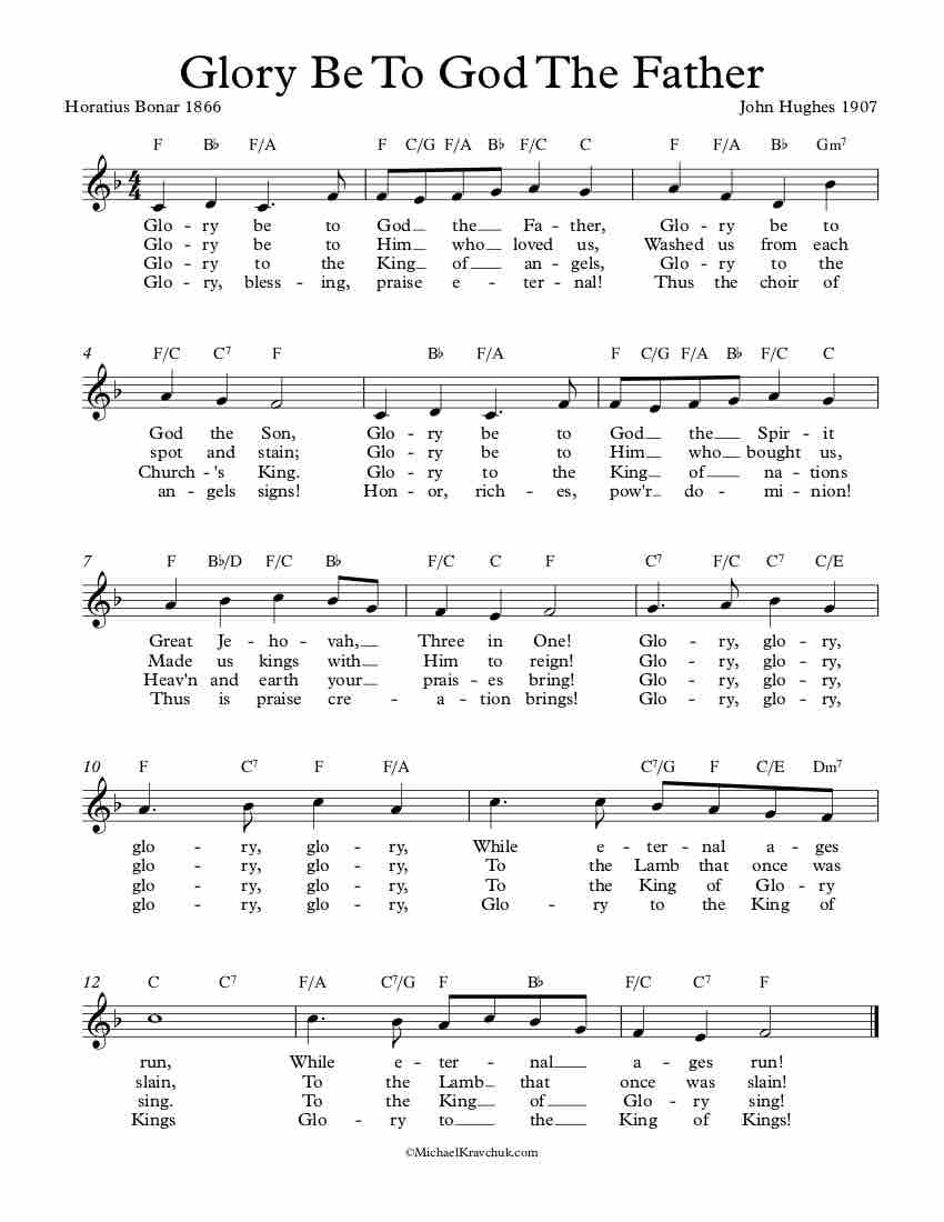 Free Lead Sheet - Glory Be To God The Father