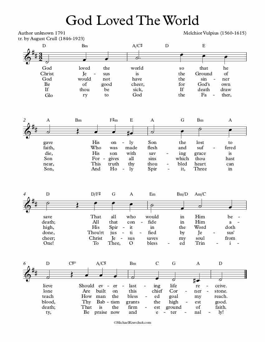 Free Lead Sheet - God Loved The World