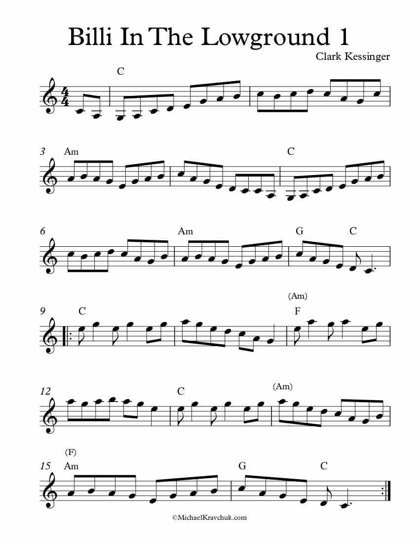 Free Violin Sheet Music – Billi In The Lowground 1 – Fiddle