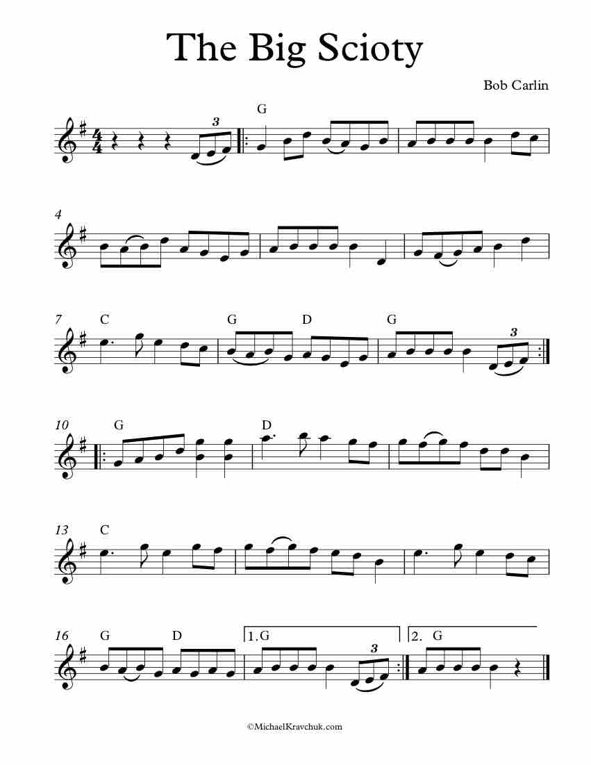 Free Violin Sheet Music - The Big Scioty - Fiddle