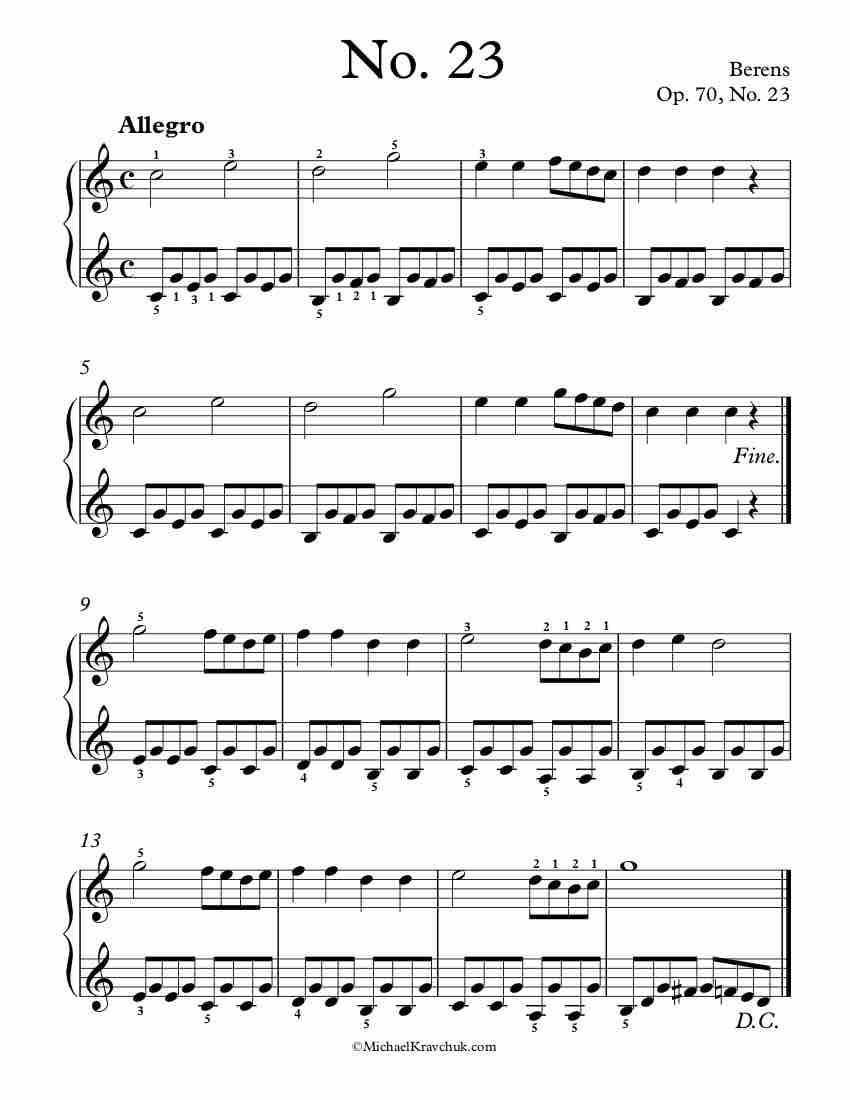 Op. 70, No. 23 Piano Sheet Music