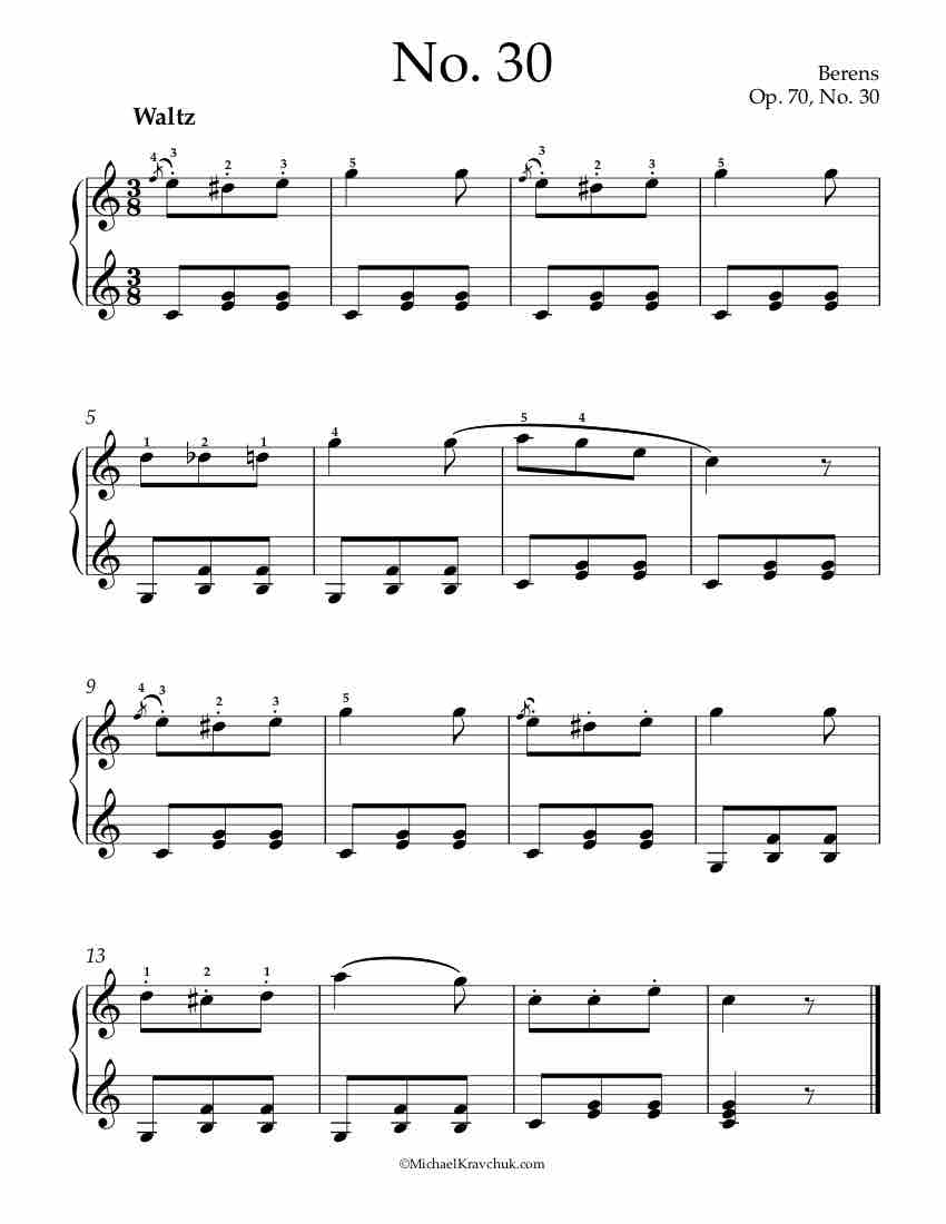Op. 70, No. 30 Piano Sheet Music