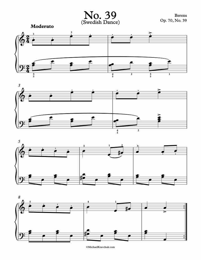 Op. 70, No. 39 Piano Sheet Music