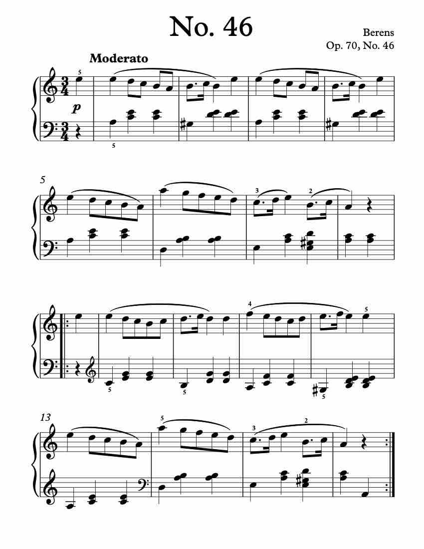 Op. 70, No. 46 Piano Sheet Music