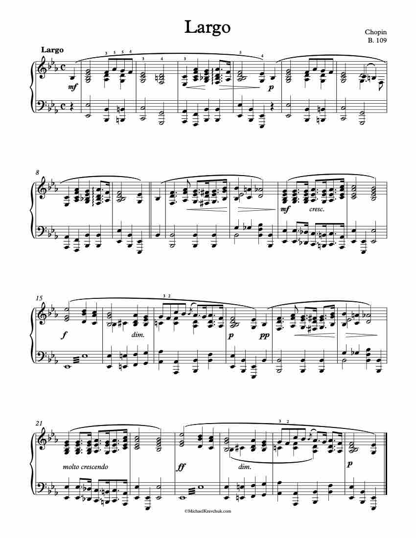 Largo - B. 109 Piano Sheet Music