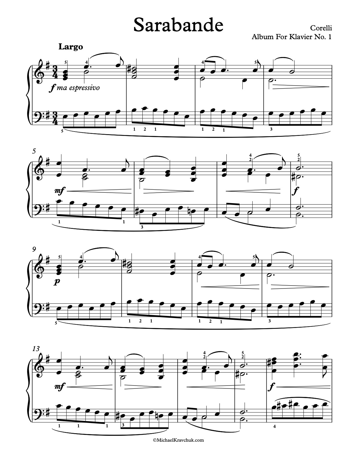 Album For Klavier - No. 1 Piano Sheet Music