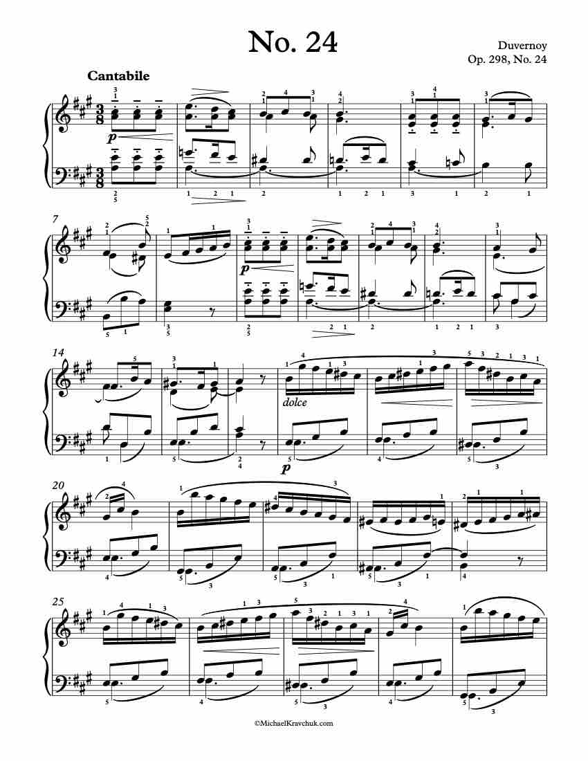 Op. 298 No. 24 Piano Sheet Music