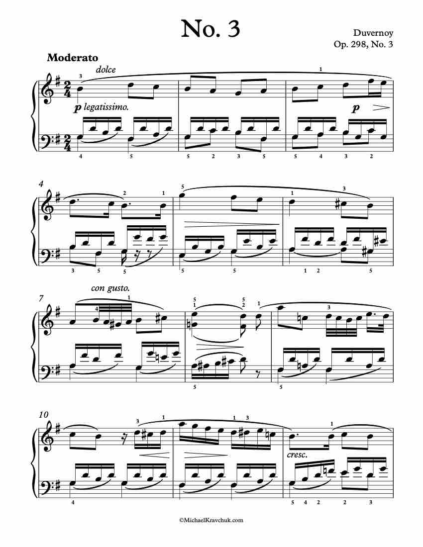 Op. 298 No. 3 Piano Sheet Music