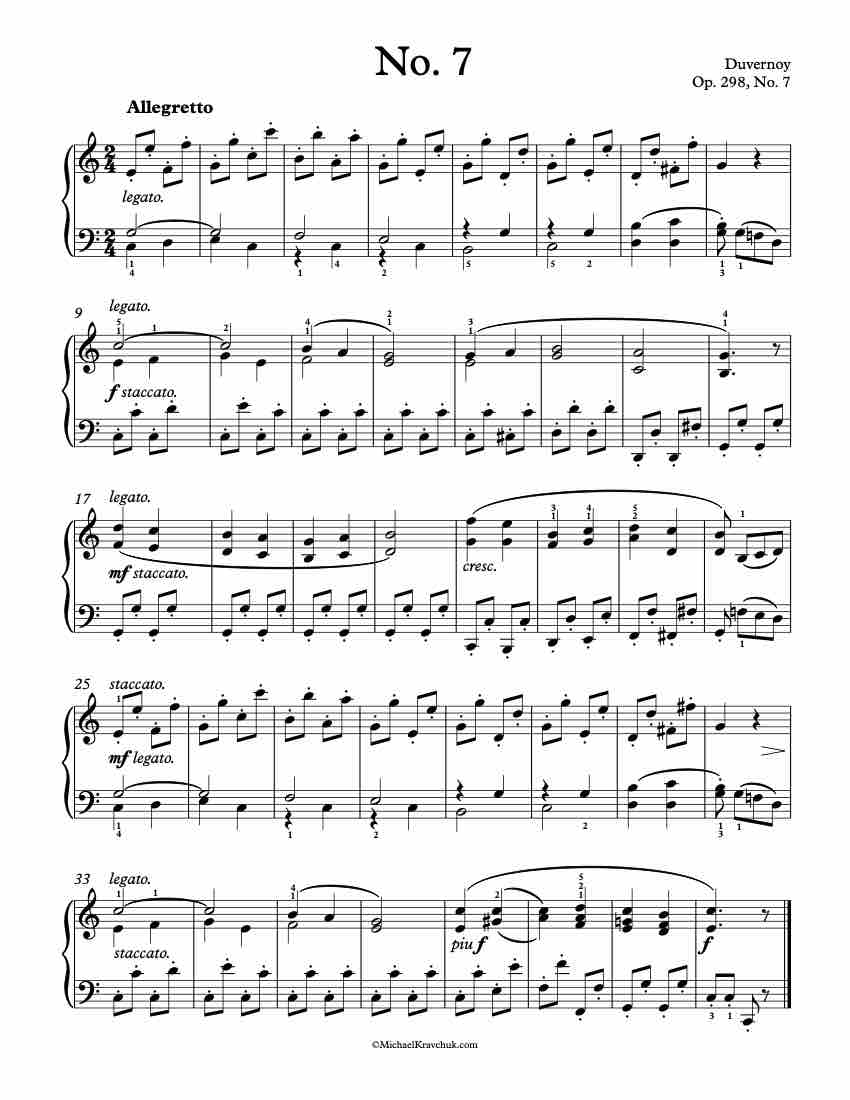 Op. 298 No. 7 Piano Sheet Music