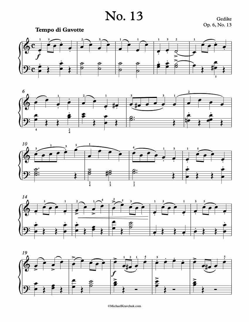 Op. 6, No. 13 Piano Sheet Music