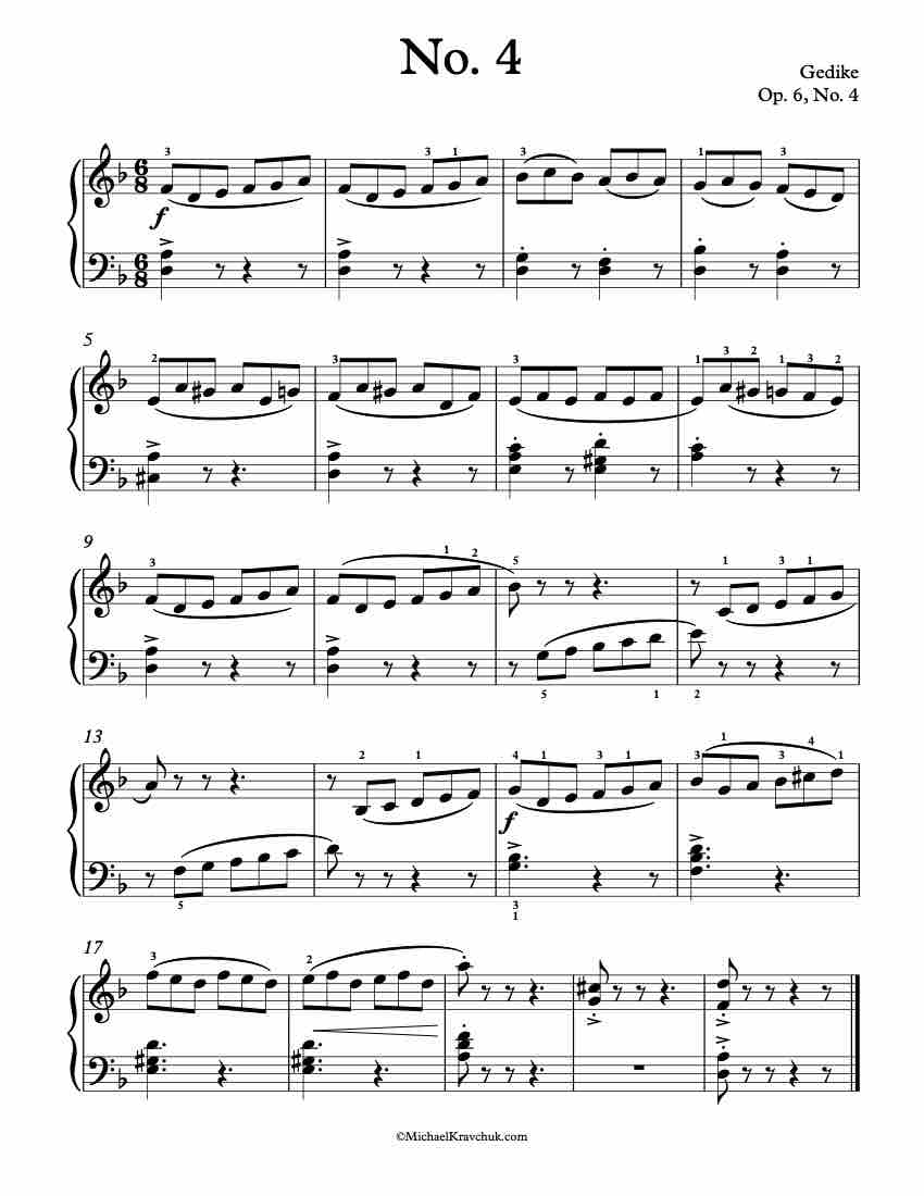 Op. 6, No. 4 Piano Sheet Music