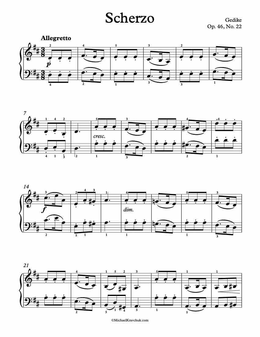 Op. 46, No. 22 Piano Sheet Music