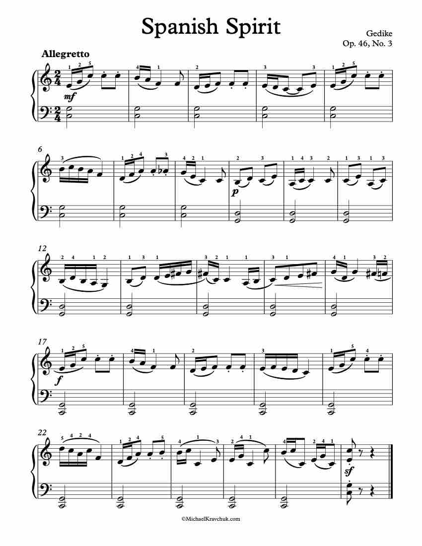 Op. 46, No. 3 Piano Sheet Music