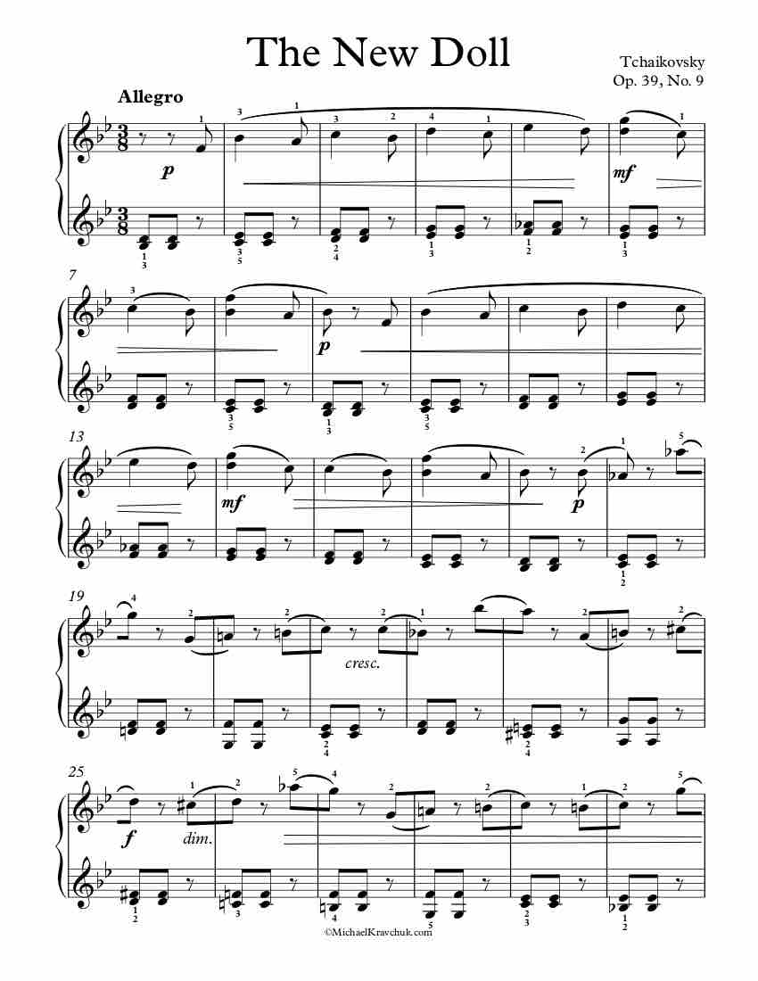 The New Doll Op. 39 No. 9 Piano Sheet Music