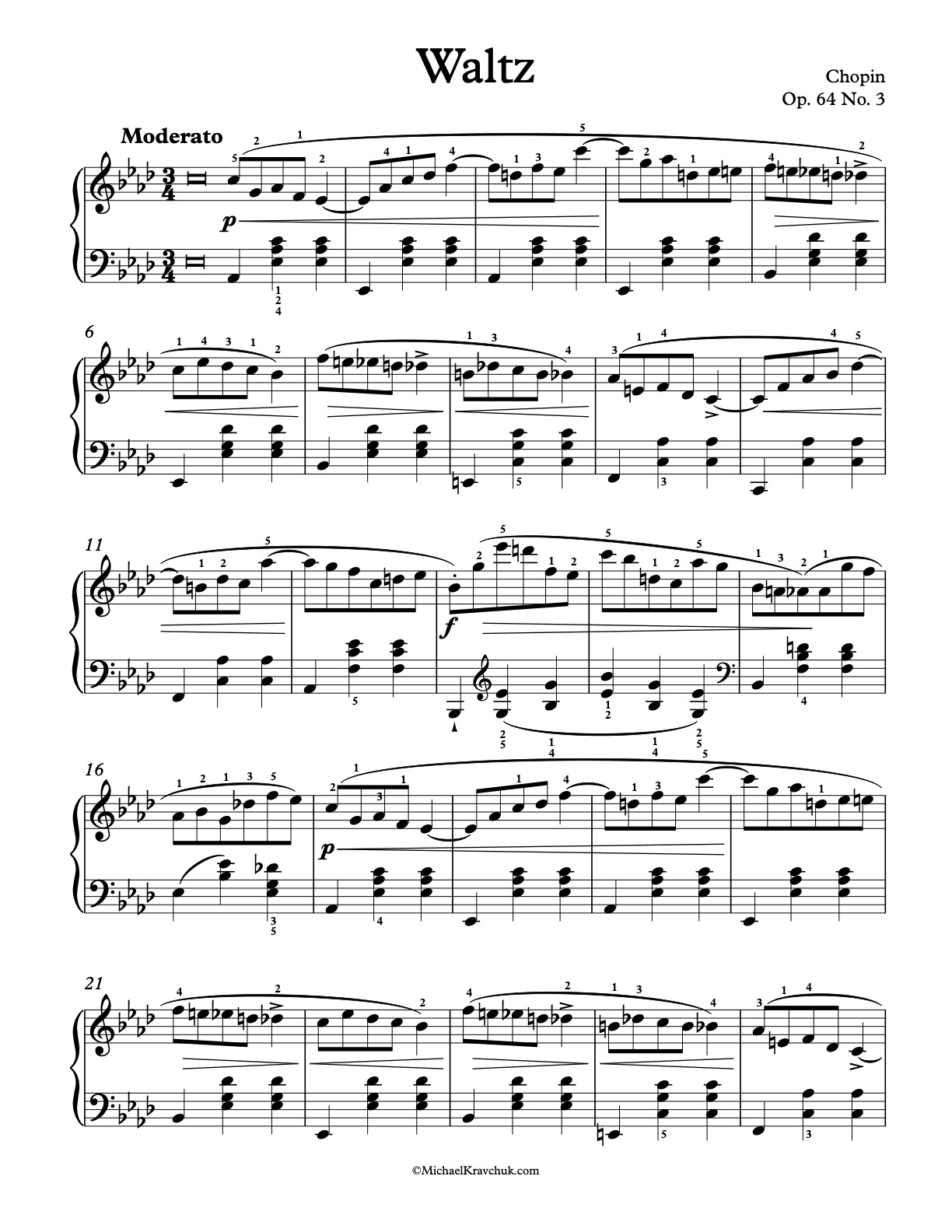 Waltz Op. 64, No. 3 Piano Sheet Music