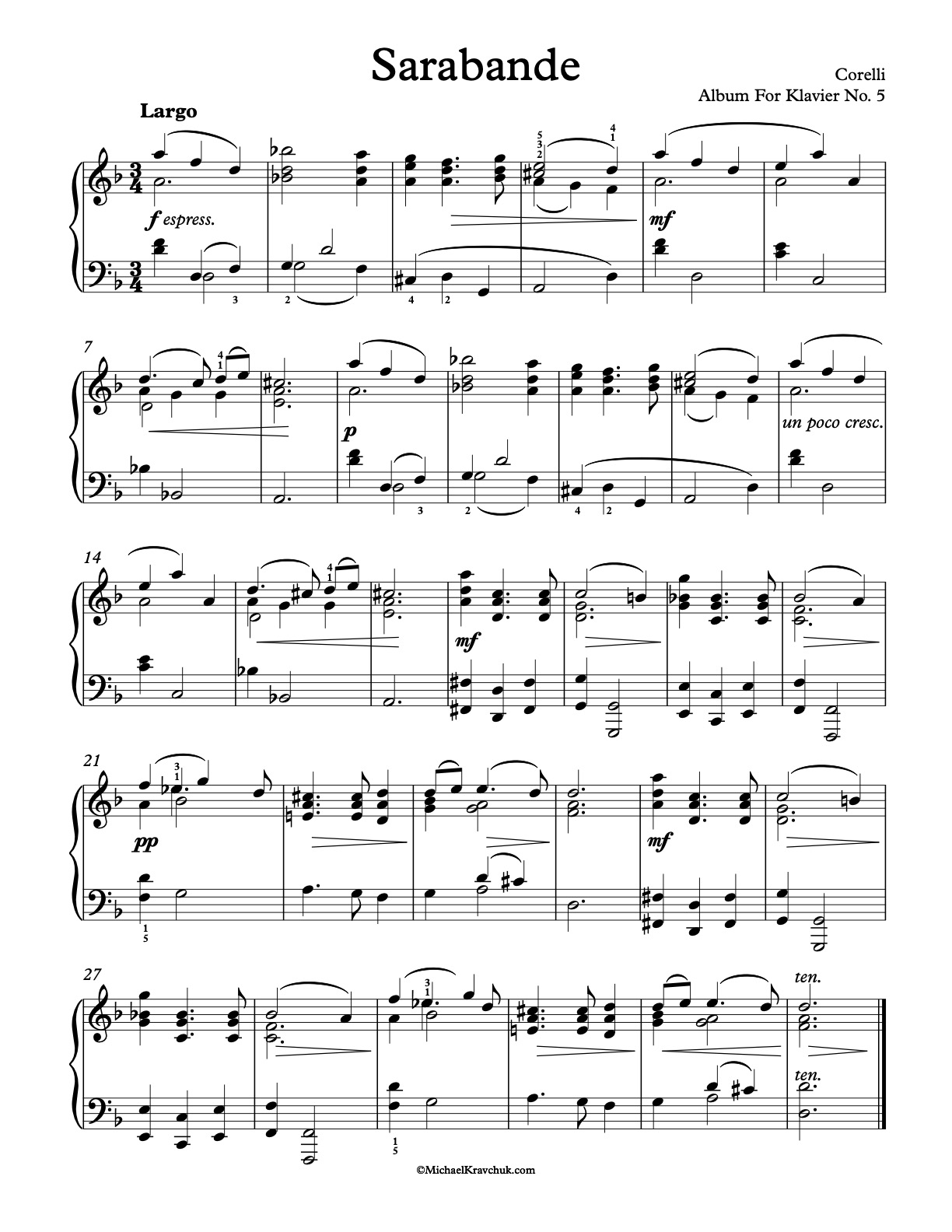 Album For Klavier – No. 5 Piano Sheet Music