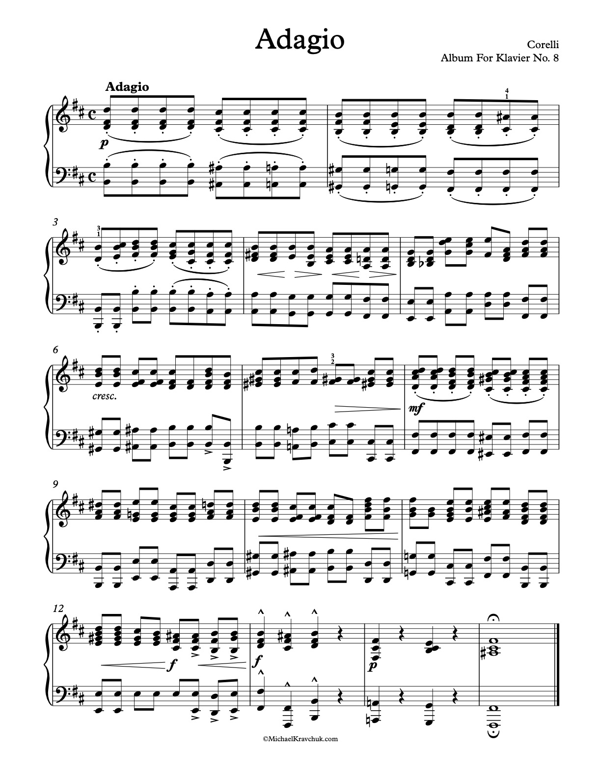 Album For Klavier – No. 8 Piano Sheet Music