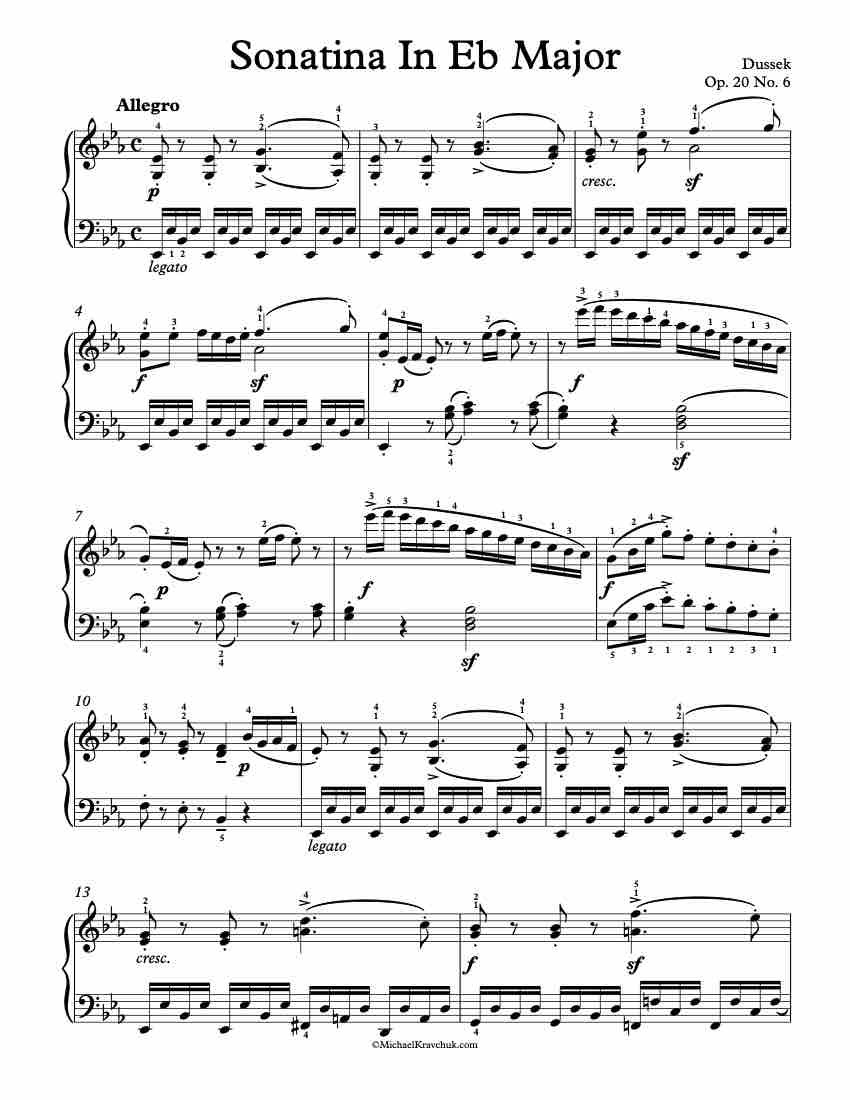 Sonatina in Eb Major Piano Sheet Music