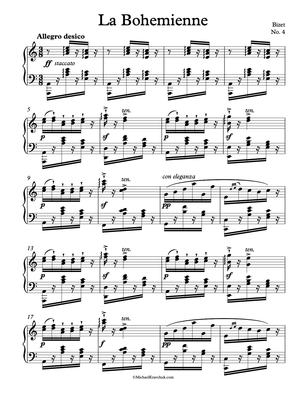 Chants du Rhin – No. 4 Piano Sheet Music