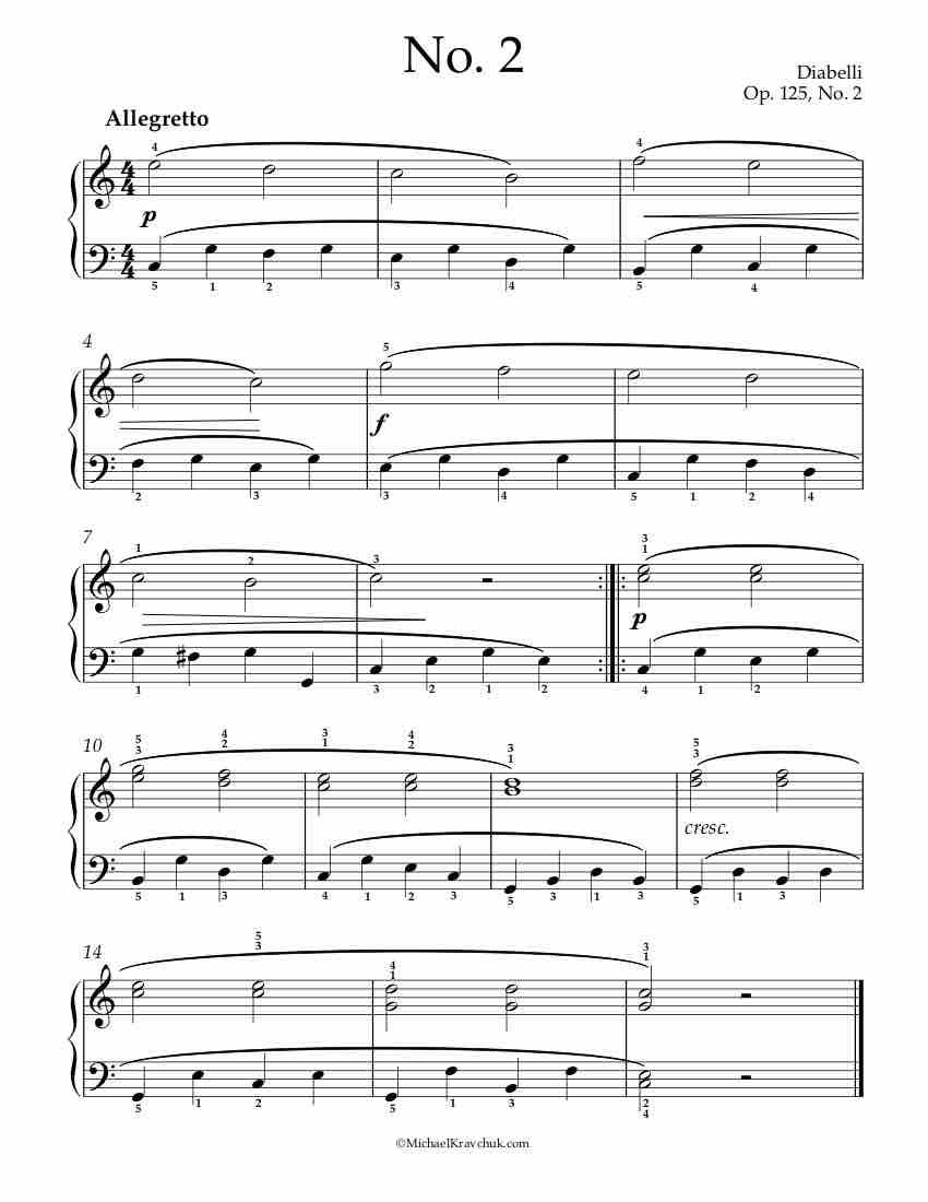 12 First Lessons, Op. 125, No. 2 Piano Sheet Music