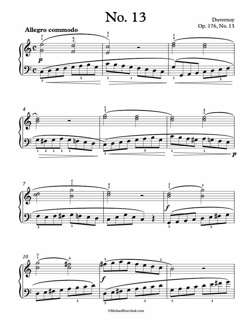 Op. 176, No. 13 Piano Sheet Music
