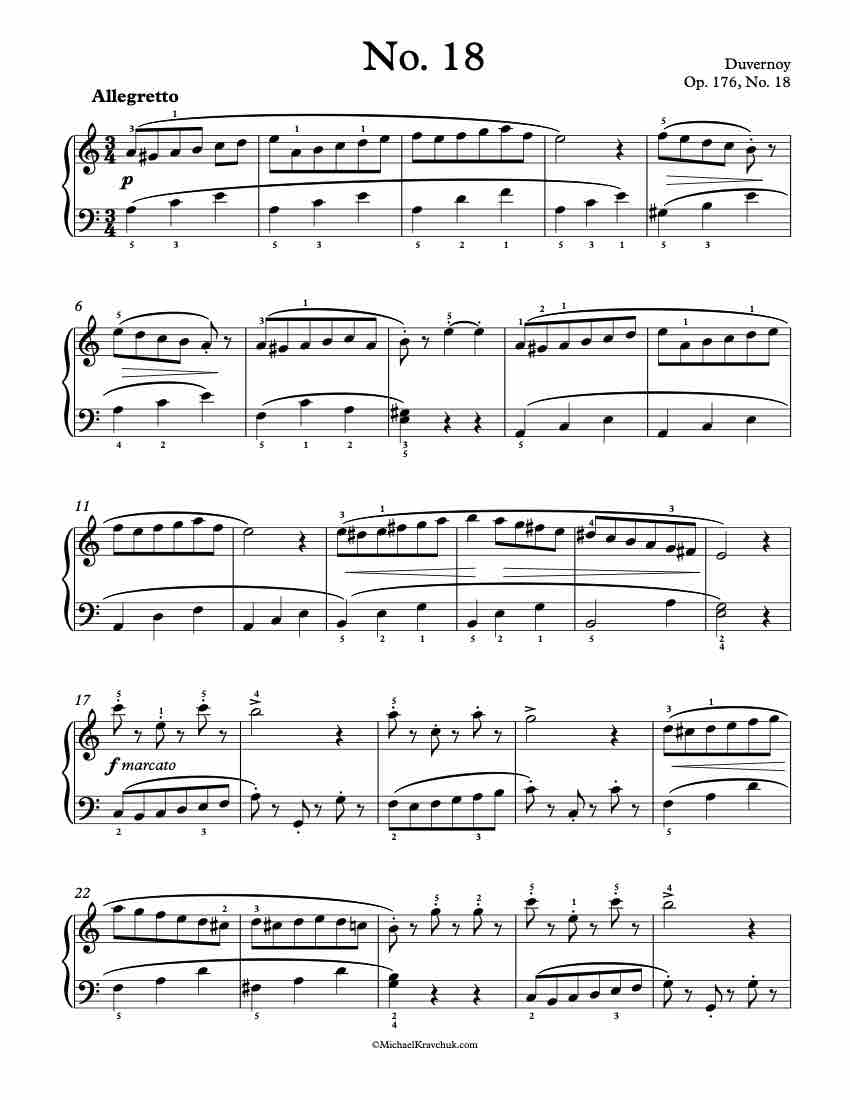 Op. 176, No. 18 Piano Sheet Music