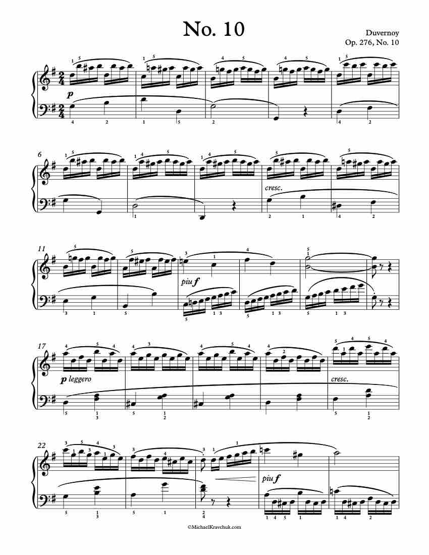 Op. 276, No. 10 Piano Sheet Music