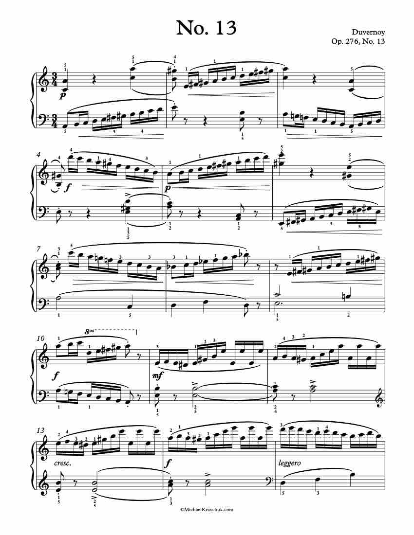 Op. 276, No. 13 Piano Sheet Music