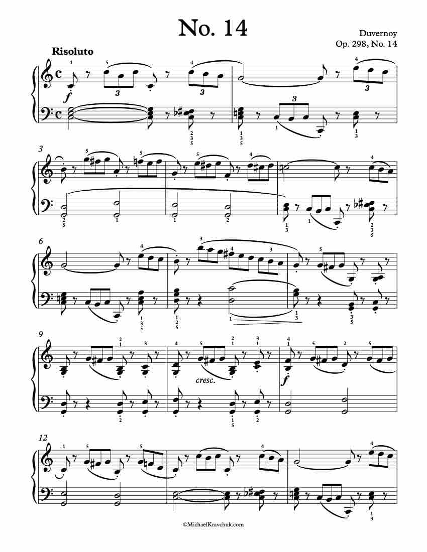 Op. 298, No. 14 Piano Sheet Music