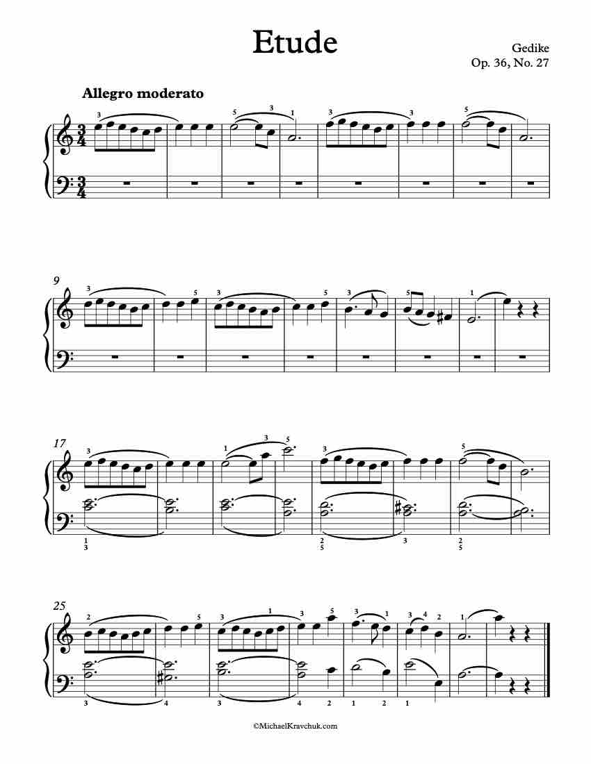 Etude Op. 36, No. 27 Piano Sheet Music