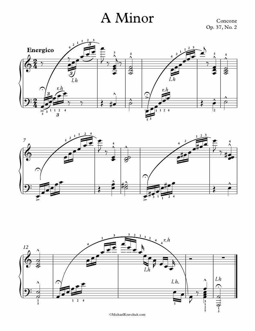 Free Piano Sheet Music – 24 Preludes – Op. 37, No. 2 – Concone 