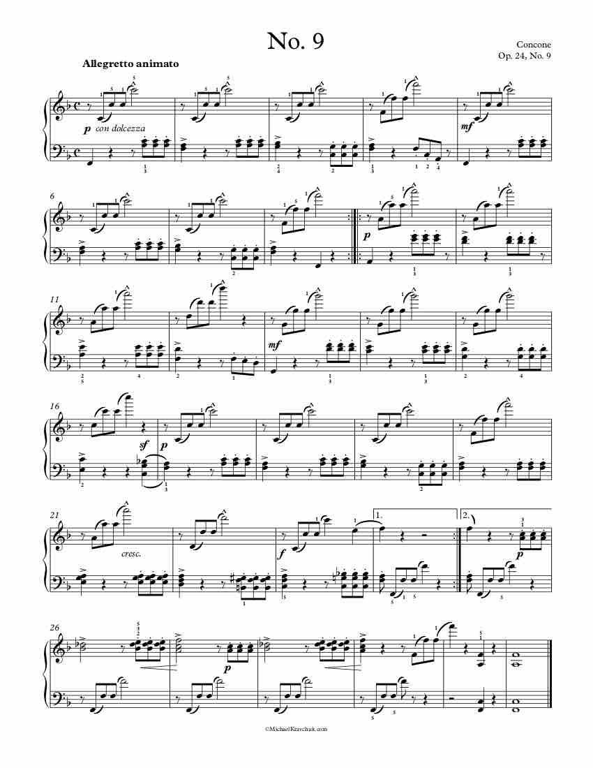 25 Etudes - Op. 24, No. 9 Piano Sheet Music
